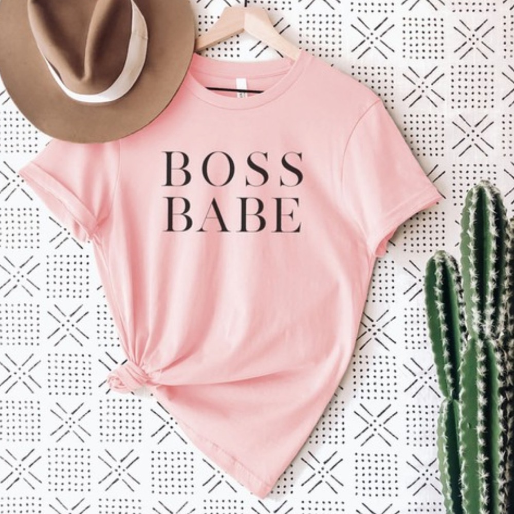 Boss Babe Graphic Tee In Pink